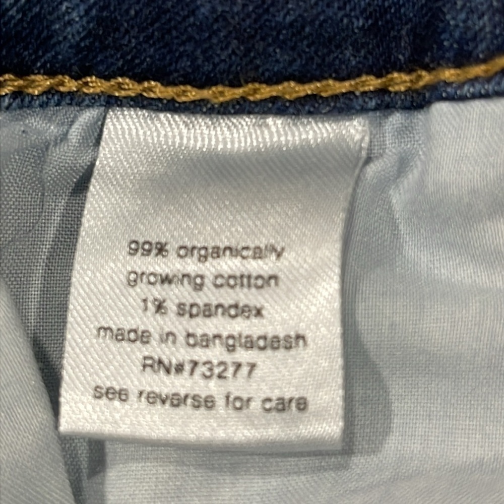 Elizabeth and James Dark Wash High Rise Organic Cotton Stove Pipe Jean Size 6/28 - Picture 11 of 11